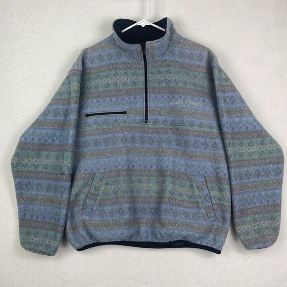 Vintage SCI Ski Country Imports Sweater XL Adult Blue Geometric Pullover - Picture 1 of 9